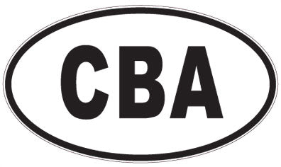 CBA - 3 Letter Initials Oval Sticker