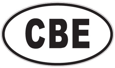CBE - 3 Letter Initials Oval Sticker