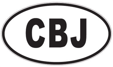 CBJ - 3 Letter Initials Oval Sticker