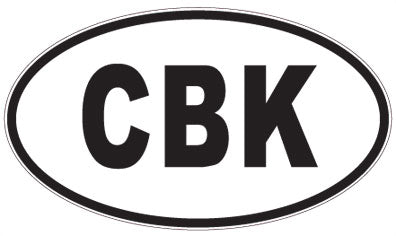 CBK - 3 Letter Initials Oval Sticker
