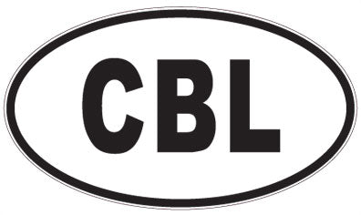 CBL - 3 Letter Initials Oval Sticker