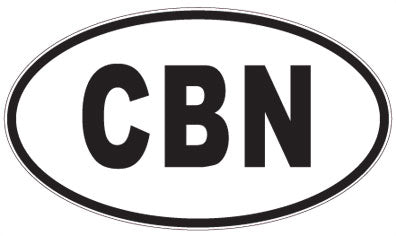 CBN - 3 Letter Initials Oval Sticker