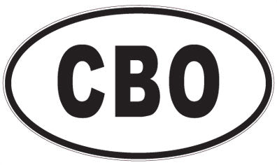 CBO - 3 Letter Initials Oval Sticker