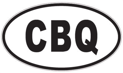 CBQ - 3 Letter Initials Oval Sticker