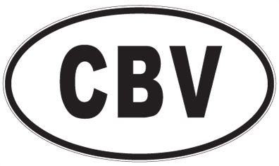 CBV - 3 Letter Initials Oval Sticker