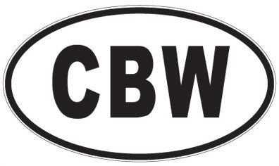 CBW - 3 Letter Initials Oval Sticker