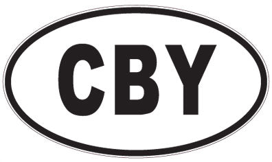 CBY - 3 Letter Initials Oval Sticker