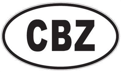 CBZ - 3 Letter Initials Oval Sticker