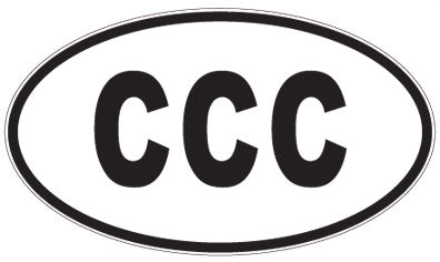 CCC - 3 Letter Initials Oval Sticker