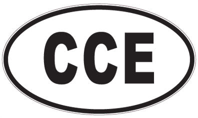 CCE - 3 Letter Initials Oval Sticker
