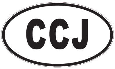 CCJ - 3 Letter Initials Oval Sticker