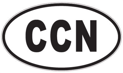 CCN - 3 Letter Initials Oval Sticker