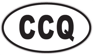 CCQ - 3 Letter Initials Oval Sticker