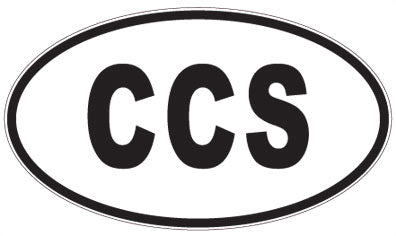 CCS - 3 Letter Initials Oval Sticker
