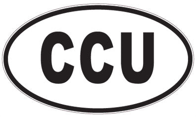 CCU - 3 Letter Initials Oval Sticker