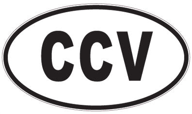 CCV - 3 Letter Initials Oval Sticker