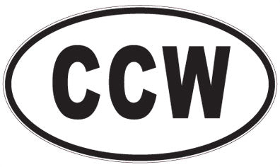 CCW - 3 Letter Initials Oval Sticker