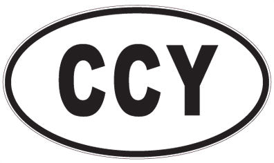 CCY - 3 Letter Initials Oval Sticker