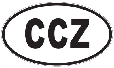 CCZ - 3 Letter Initials Oval Sticker