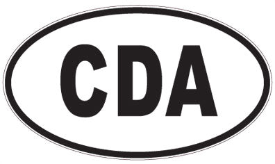 CDA - 3 Letter Initials Oval Sticker