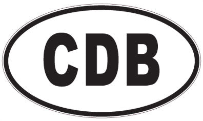 CDB - 3 Letter Initials Oval Sticker