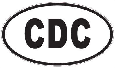 CDC - 3 Letter Initials Oval Sticker