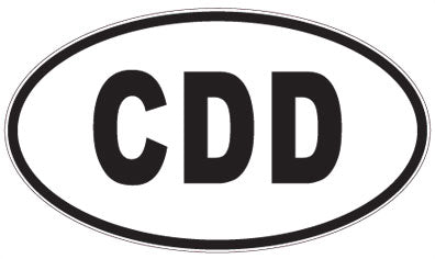 CDD - 3 Letter Initials Oval Sticker