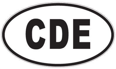 CDE - 3 Letter Initials Oval Sticker