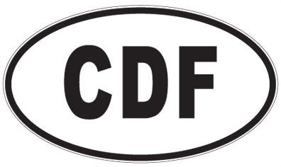 CDF - 3 Letter Initials Oval Sticker