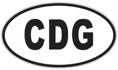 CDG - 3 Letter Initials Oval Sticker