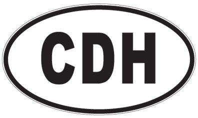 CDH - 3 Letter Initials Oval Sticker