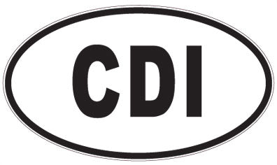 CDI - 3 Letter Initials Oval Sticker