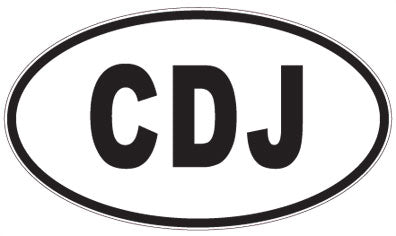 CDJ - 3 Letter Initials Oval Sticker