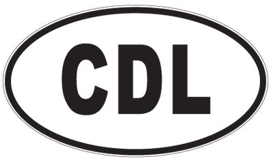 CDL - 3 Letter Initials Oval Sticker