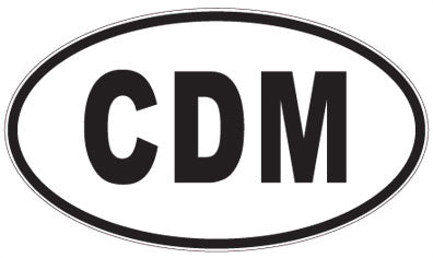 CDM - 3 Letter Initials Oval Sticker