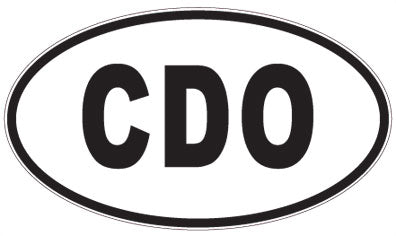 CDO - 3 Letter Initials Oval Sticker