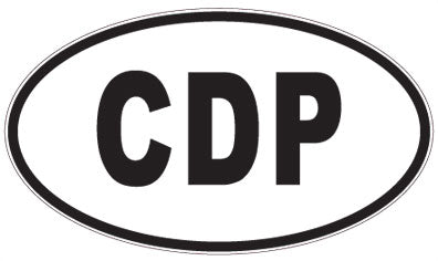 CDP - 3 Letter Initials Oval Sticker
