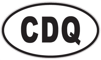 CDQ - 3 Letter Initials Oval Sticker