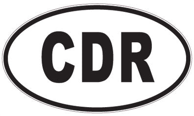 CDR - 3 Letter Initials Oval Sticker