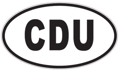 CDU - 3 Letter Initials Oval Sticker