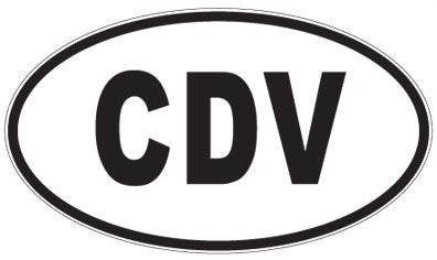 CDV - 3 Letter Initials Oval Sticker