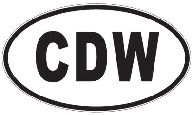 CDW - 3 Letter Initials Oval Sticker