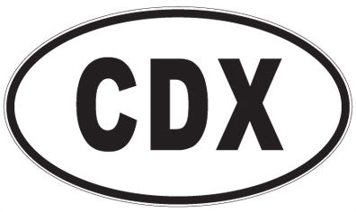 CDX - 3 Letter Initials Oval Sticker