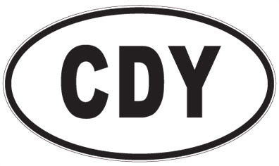 CDY - 3 Letter Initials Oval Sticker