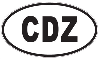 CDZ - 3 Letter Initials Oval Sticker