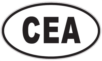 CEA - 3 Letter Initials Oval Sticker