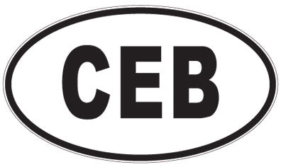 CEB - 3 Letter Initials Oval Sticker