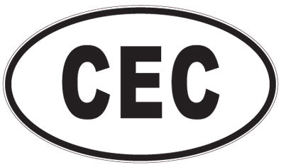 CEC - 3 Letter Initials Oval Sticker