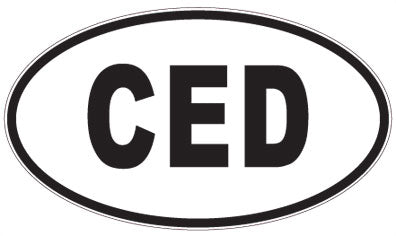 CED - 3 Letter Initials Oval Sticker