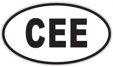 CEE - 3 Letter Initials Oval Sticker
